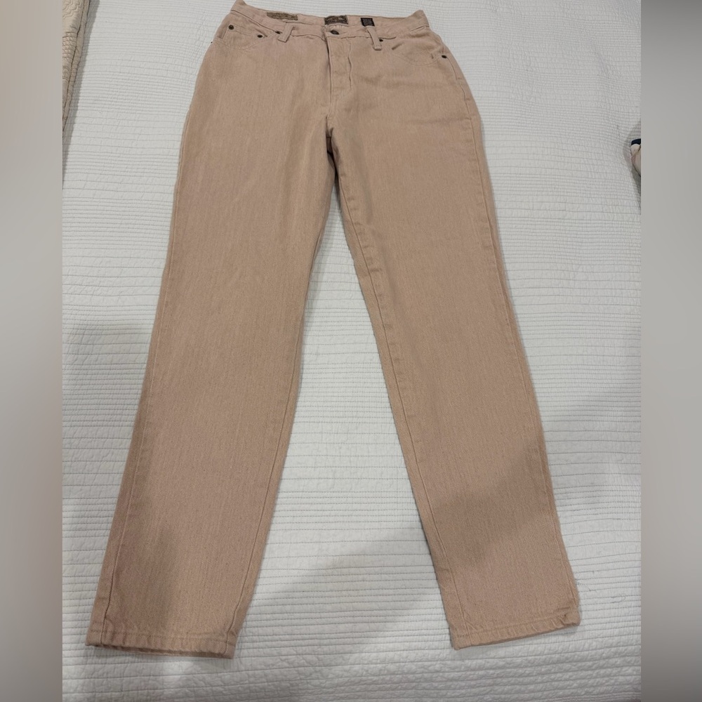 Vintage Express EXP Jeans Womens 13/14 No Stretch Tan High Rise Tapered  USA 90s